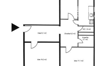 3-izbový byt s 2 loggiami v blízkosti električkovej trate
