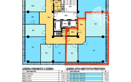 Samostatný kancelársky blok s krásnym výhľadom, 16. p.