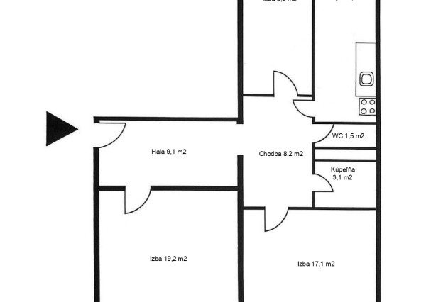 3-izbový byt s 2 loggiami v blízkosti električkovej trate