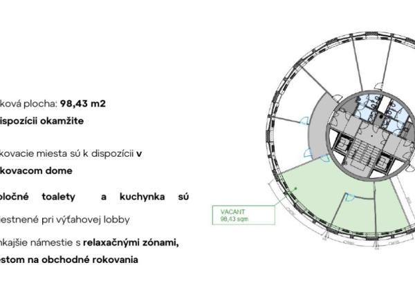*Administratívne priestory s terasou v BBC1, 6.posch., blok B