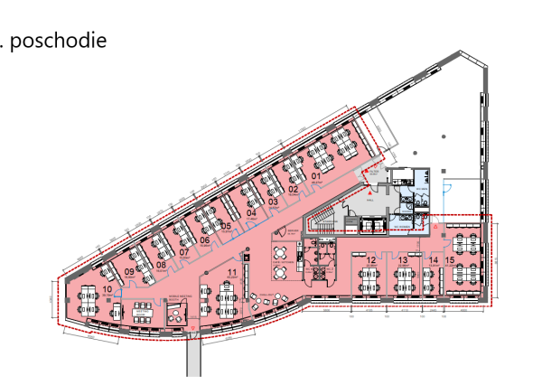 *Nadštandardný kancelársky priestor, BBC1, Flexifloor, 5.p.