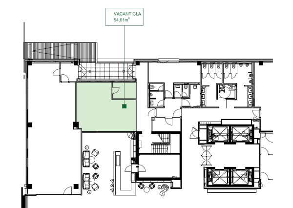 *Obchodný priestor v administratívnom centre pri Kuchajde, prízemie, 55 m2