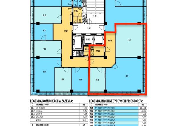 Samostatný kancelársky blok s krásnym výhľadom, 16. p.